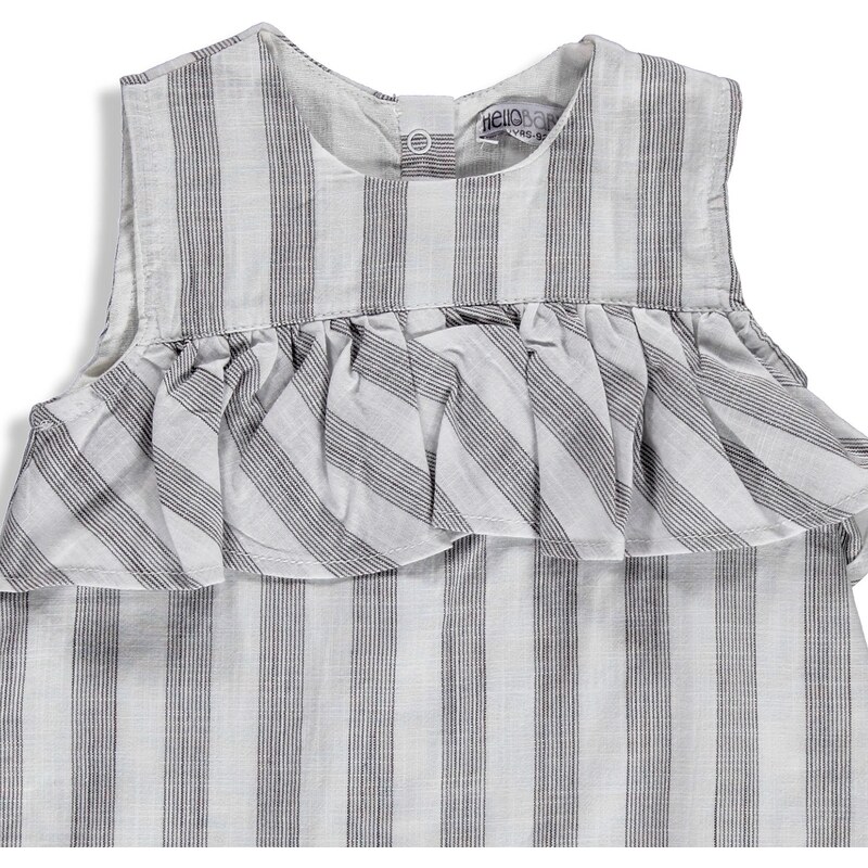 HelloBaby Yaz Kız Bebek Vintage Elbise - Gri