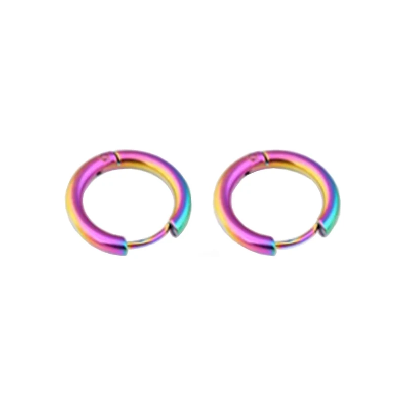 Kravatkolik Rainbow Circle Unisex Steel Earring EAR10