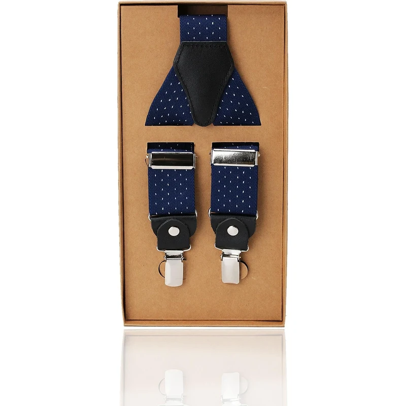 Kravatkolik Navy Blue Color Men's Suspenders PAN43