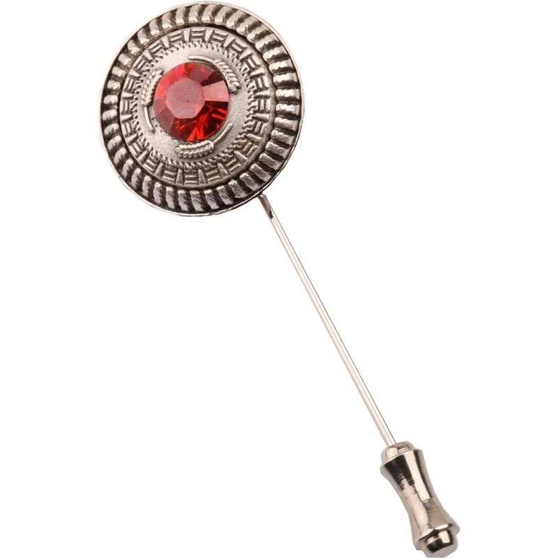Kravatkolik Silver Color Red Stone Collar Pin YI180