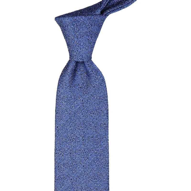 Kravatkolik Classic Tie With Blue Sand Pattern Handkerchief KK9394