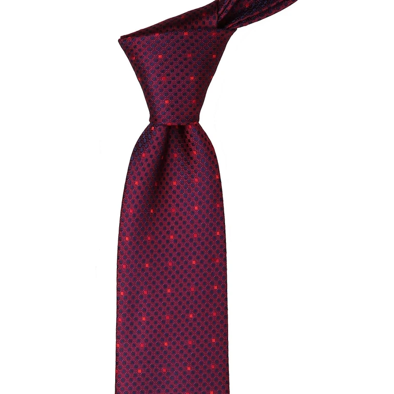 Kravatkolik Claret Red Dot Patterned Classic Tie KK9494