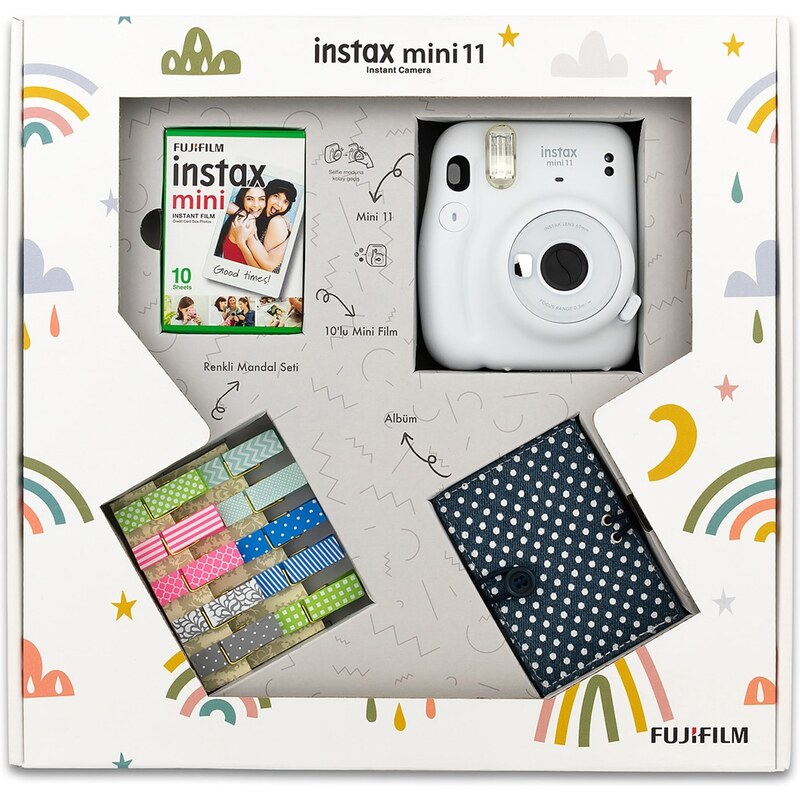Fujifilm Instax Mini 11 Fotoğraf Makinesi Özel Set - Beyaz