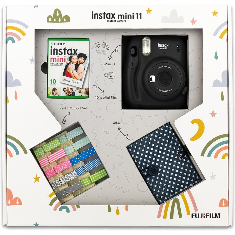 Fujifilm Instax Mini 11 Fotoğraf Makinesi Özel Set - Siyah