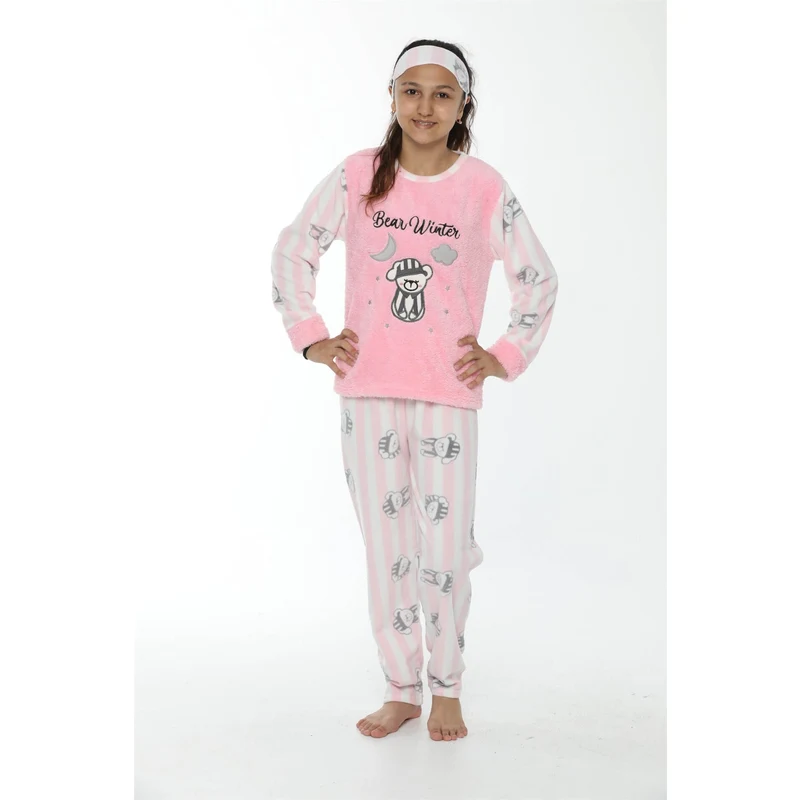 Akbeniz WelSoft Polar Kız Çocuk Pijama Takımı 4532