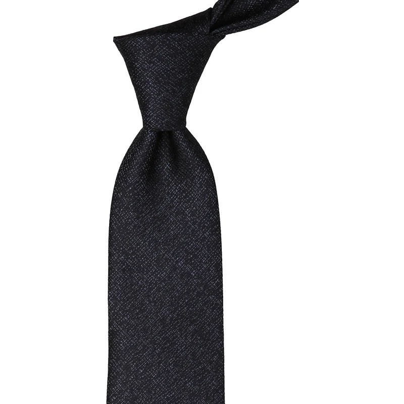 Kravatkolik Classic Tie With Black Sand Pattern Handkerchief KK9782