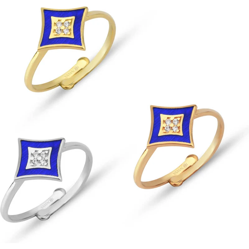Yamachi Gold Lacivert Mineli Yıldız Gümüş Yüzük Yamachi Gold Lacivert Mineli Yıldız Gümüş Yüzük