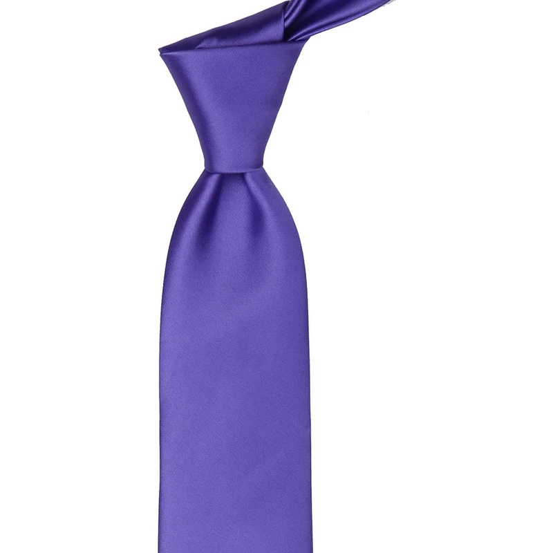 Kravatkolik Purple Handkerchief Plain Satin Tie 1116
