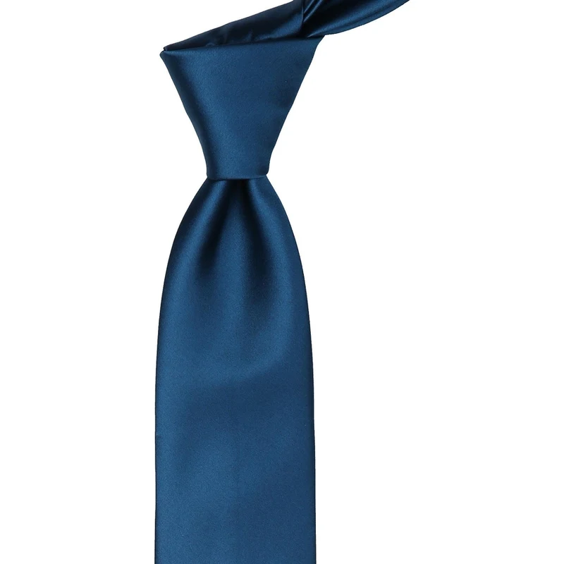 Kravatkolik Petrol Blue Handkerchief Plain Satin Tie 1601