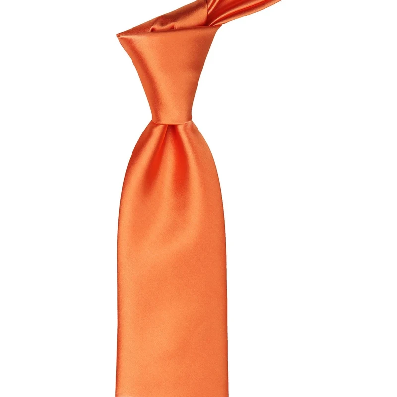 Kravatkolik Orange Handkerchief Plain Satin Tie 1609