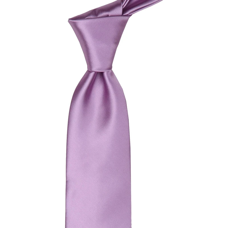 Kravatkolik Plain Satin Tie With Lilac Handkerchief KK1137