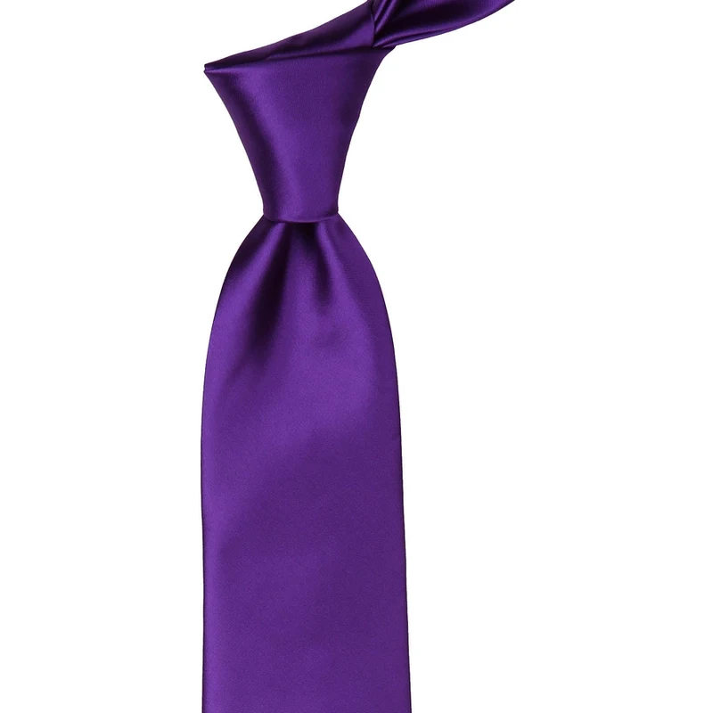 Kravatkolik Eggplant Purple Plain Satin Handkerchief Tie KK1131