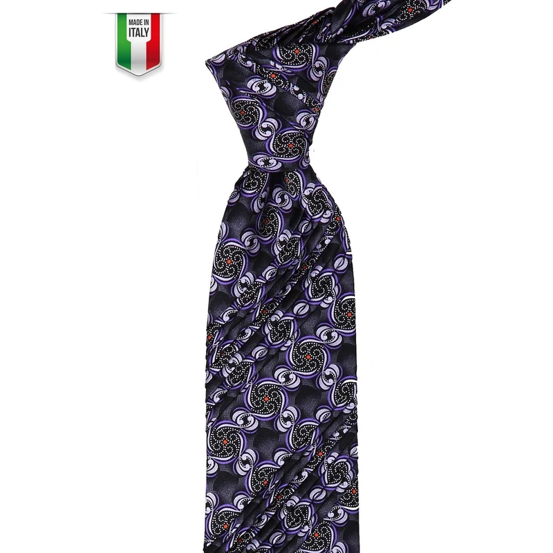 Kravatkolik Smoked Pattern Pleated Silk Tie EST124