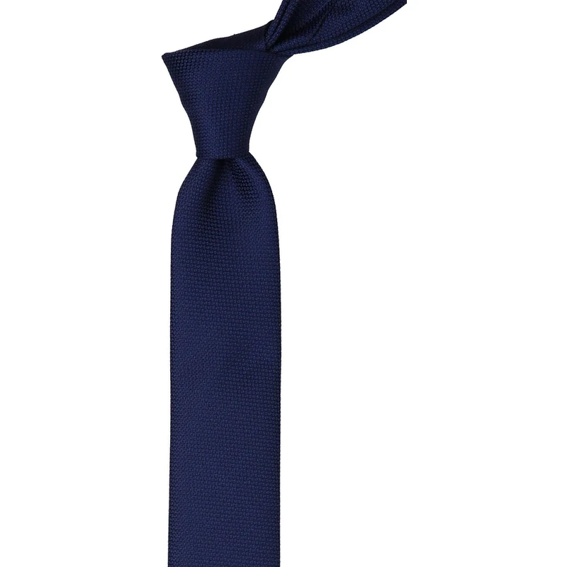 Kravatkolik Navy Blue Self-Patterning Very Thin Tie UST88