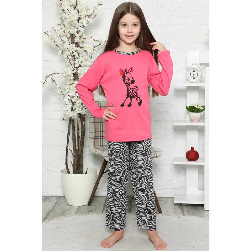 Akbeniz Çocuk Pamuk Uzun Kollu Pijama Takımı 4549 ZN7954