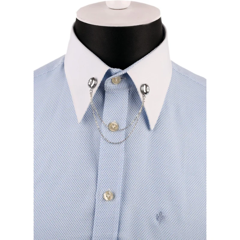 Kravatkolik Silver Color Chain Shirt Collar Pin GI159