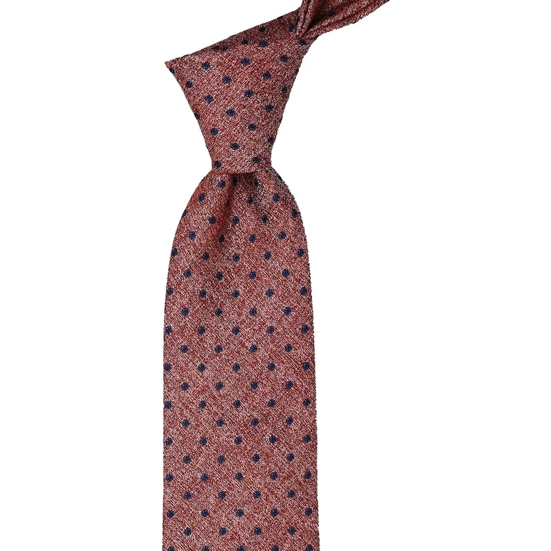 Kravatkolik Orange Polka Dot Patterned Handkerchief Classic Tie KK9963