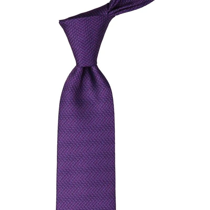 Kravatkolik Classic Tie With Purple Patterned Handkerchief KK9984