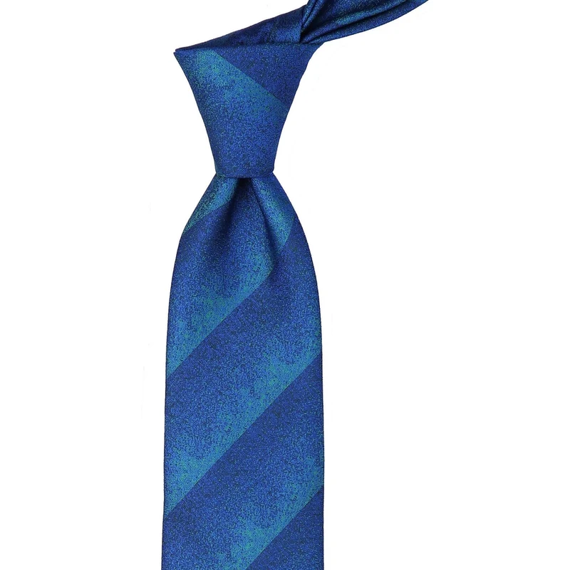 Kravatkolik Blue - Green Sand Pattern Handkerchief Classic Tie KK10013