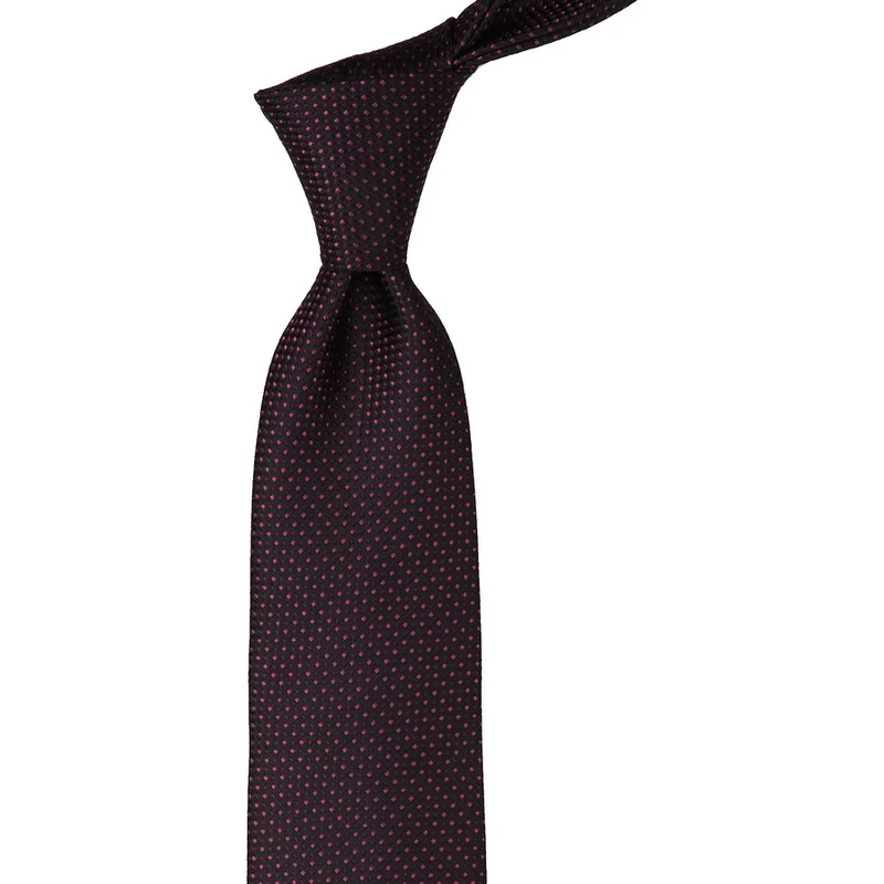 Kravatkolik Classic Tie With Black Dots Pattern Handkerchief KK10221