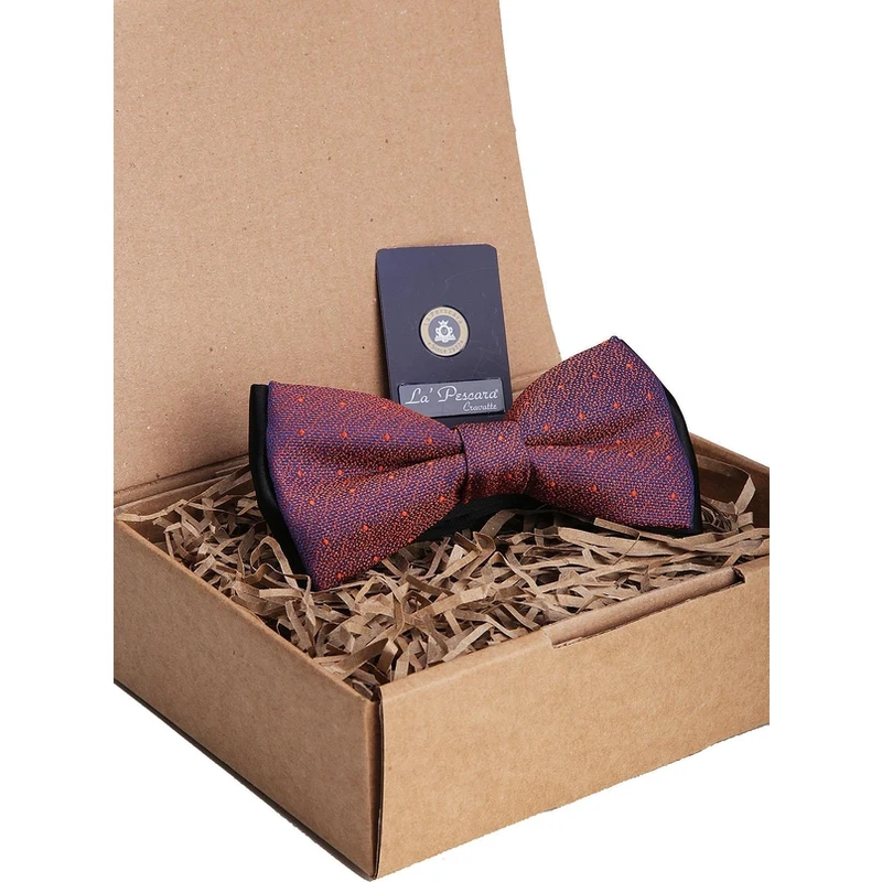 Kravatkolik Orange Polka Dot Pattern Bow Tie P1210