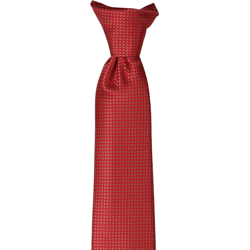 Kravatkolik Red - Brown Dot Pattern Clip Tie KLP240