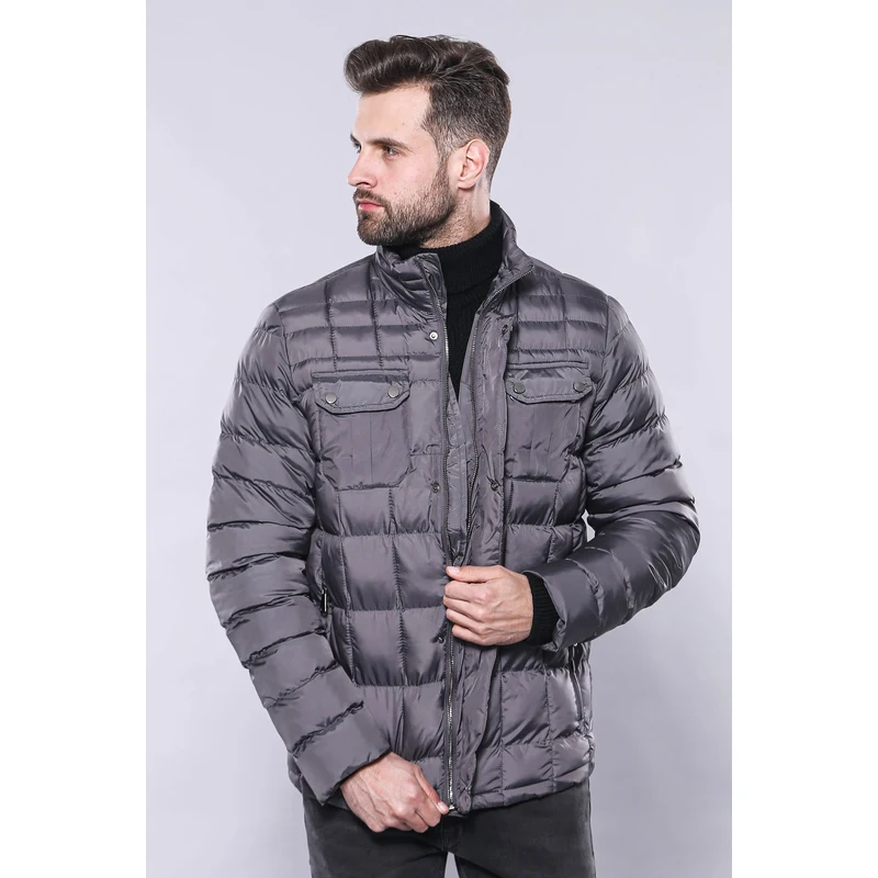 Quilted Grey Winter Coat | Wessi