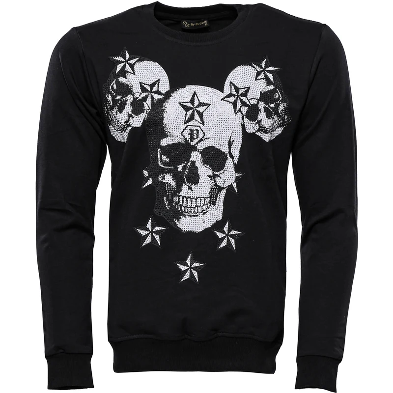 Wessi Black Skulls Printed Sweatshirt