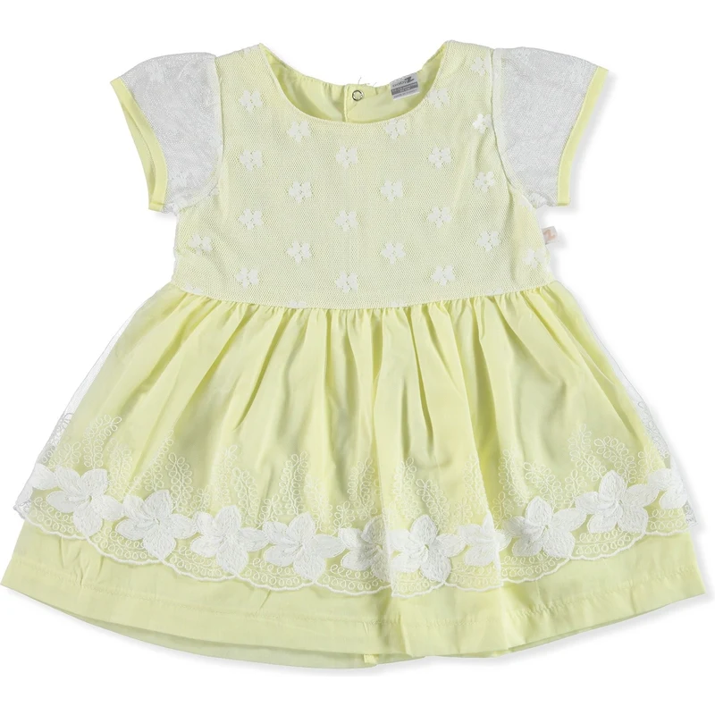 BabyZ Bebek Dantelli Elbise - Sarı