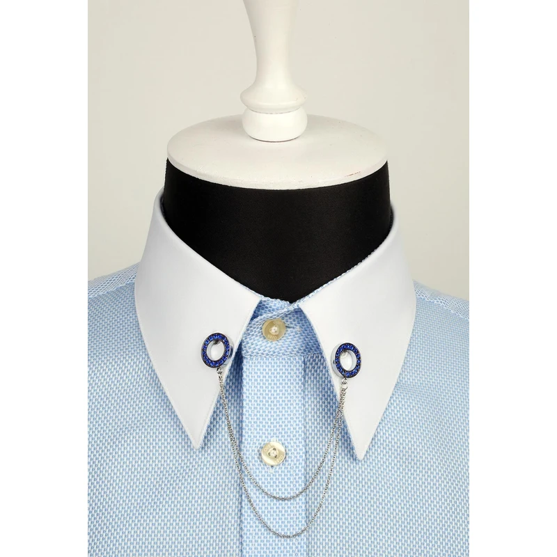 Kravatkolik Stony Chain Shirt Collar Pin GI038