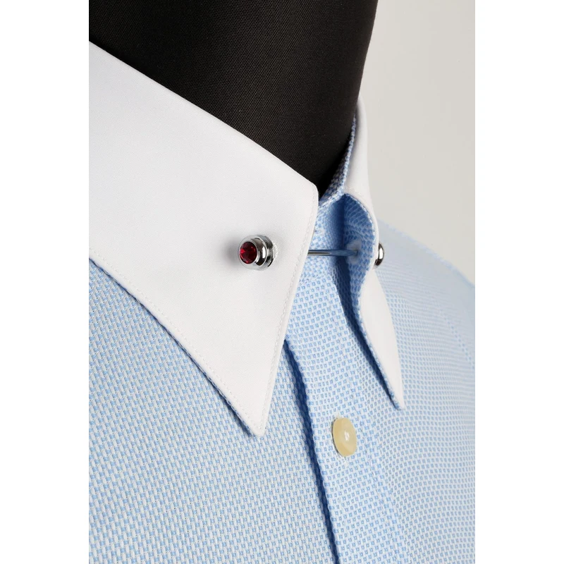 Kravatkolik Red Stone Shirt Collar Pin GI053