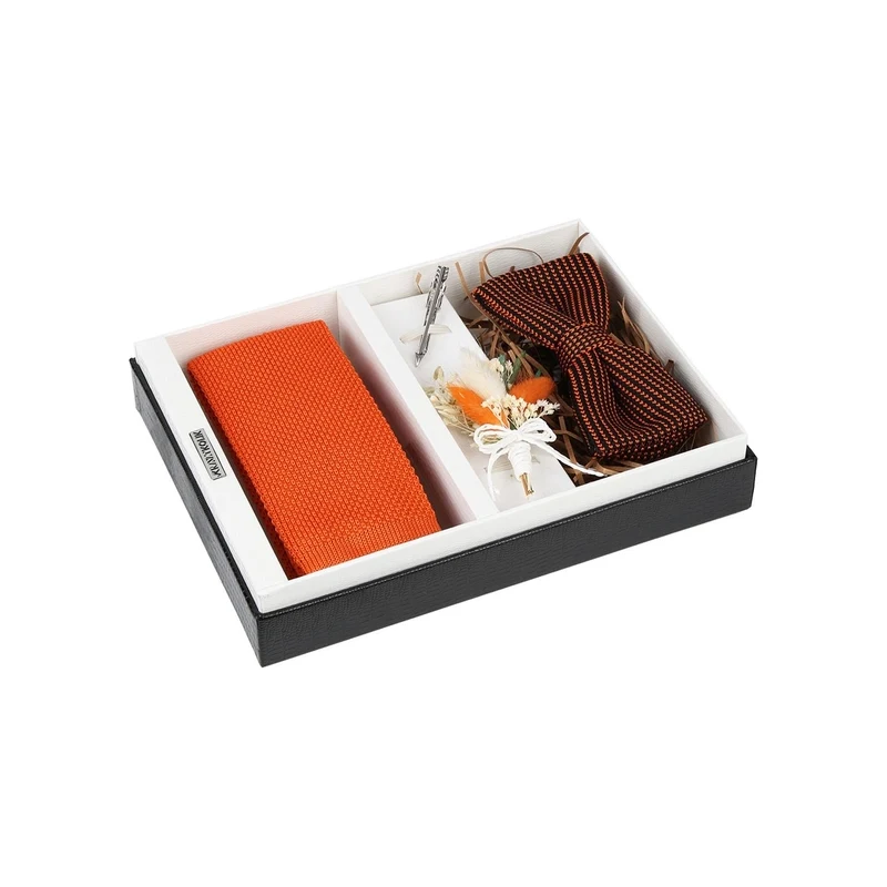 Kravatkolik Orange Men's Gift Set EHS07