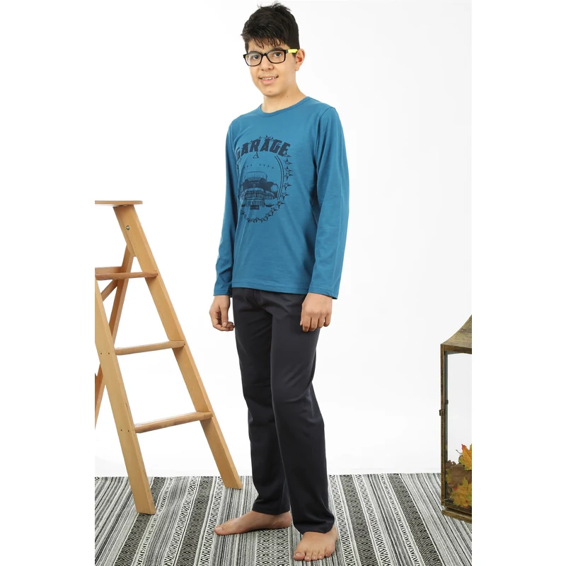 Akbeniz Çocuk Pamuk Uzun Kollu Pijama Takımı 4557