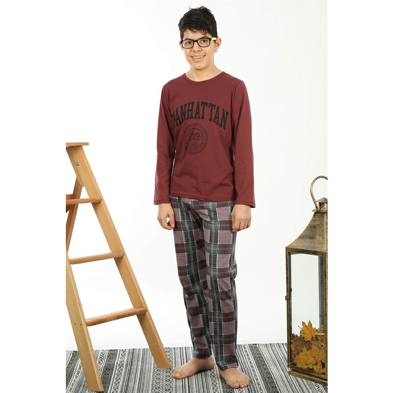 Akbeniz Çocuk Pamuk Uzun Kollu Pijama Takımı 4555