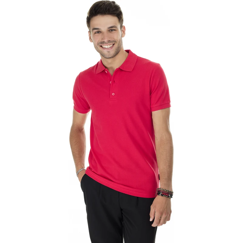 Buratti % 100 Pamuk Düğmeli T Shirt Erkek Polo 4362050 Bayrak Kırmızı
