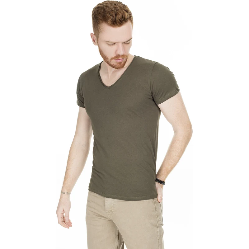 Buratti V Yaka Erkek T Shirt 54160 Haki