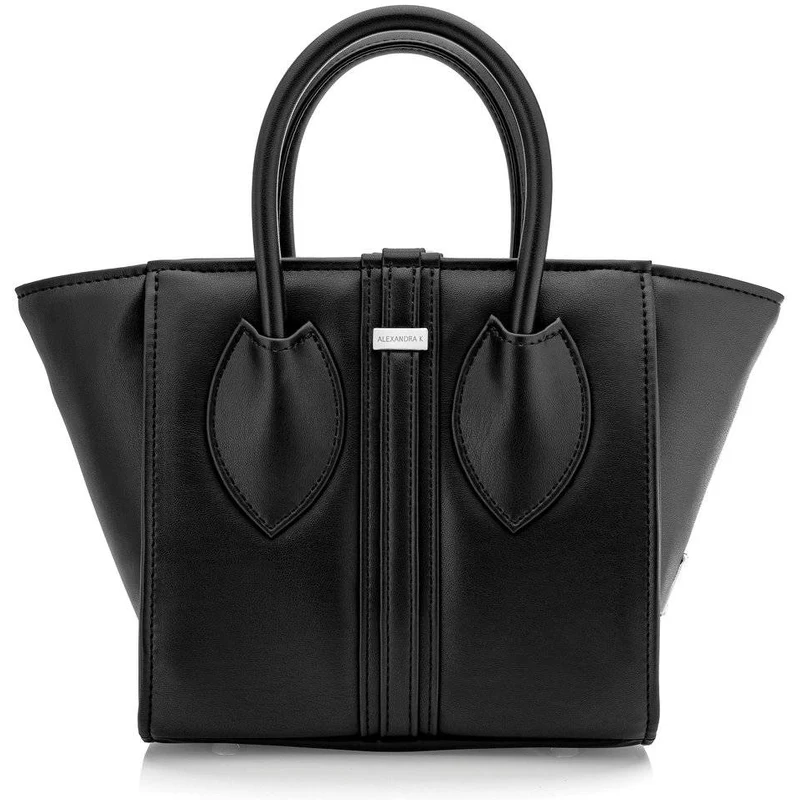 Alexandra K Vegan Leather Handbag 1.3 Mini - Black Ink Corn