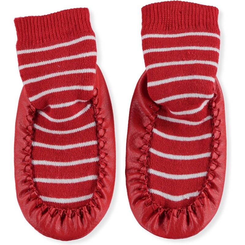 HelloBaby Cızgılı Çarık Kız Bebek Çorap - Kırmızı