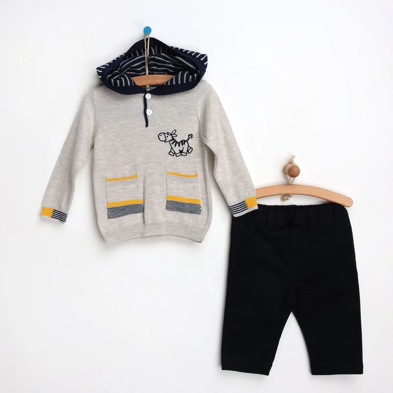 For My Baby Kış Erkek Bebek Sweatshirt-Pantolon - Lacivert