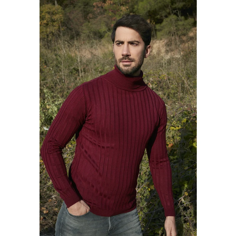 Buratti Fitilli Balıkçı Yaka Slim Fit Erkek Kazak 549t014 Bordo Buratti Fitilli Balıkçı Yaka Slim Fit Erkek Kazak 549t014 Bordo