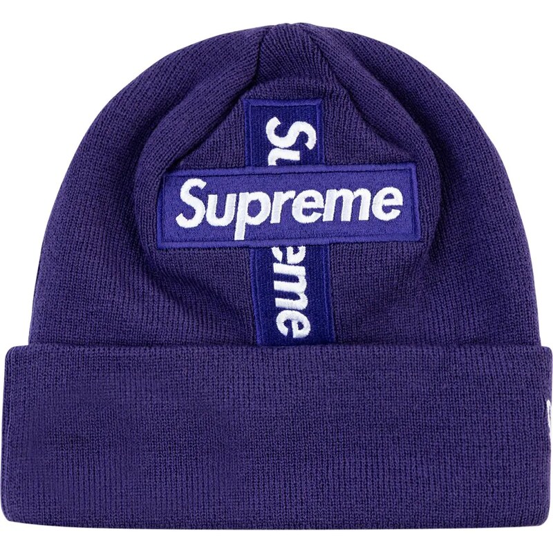 Supreme New Era Cross Box Logo beanie hat Purple Glami