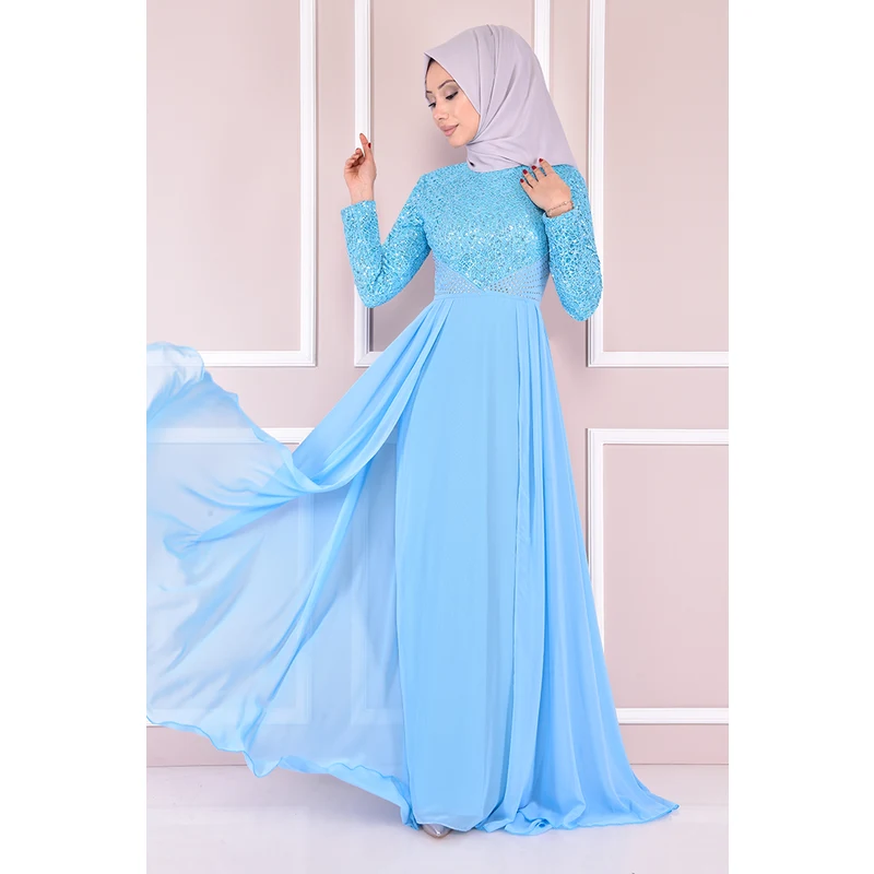 Scaly Evening dresses Bebe Blue ASM2262