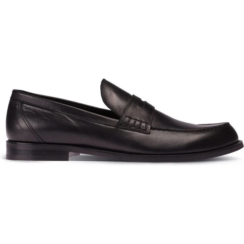 Deery Hakiki Deri Siyah Loafer Erkek Ayakkabı 01538MSYHM02