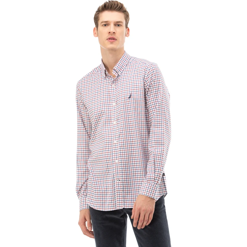 NAUTICA ERKEK BORDO EKOSE SLIM FIT UZUN KOLLU GÖMLEK NAUTICA ERKEK BORDO EKOSE SLIM FIT UZUN KOLLU GÖMLEK