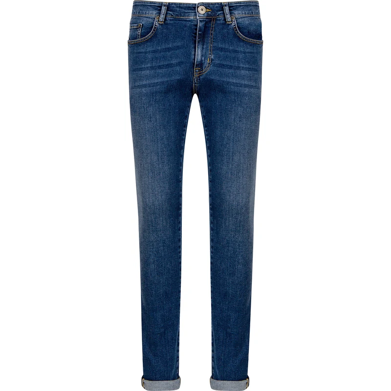 Hemington Lacivert Slim Fit Taşlanmış Denim Pantolon PS7596