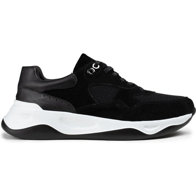 Deery Hakiki Süet Siyah Sneaker Erkek Ayakkabı 01818MSYHE01