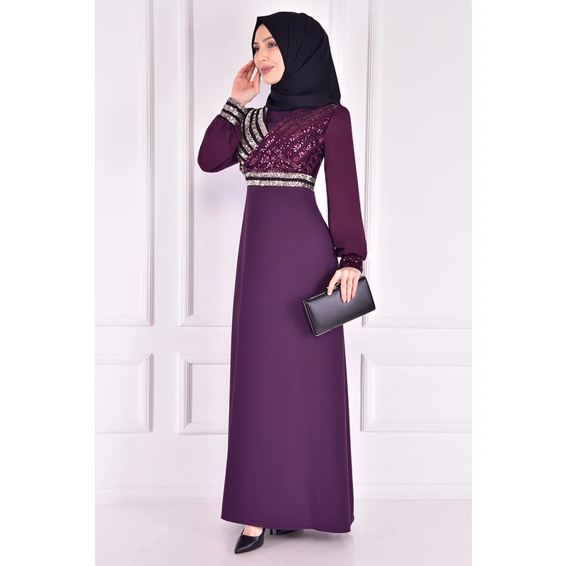 Scaly Evening dresses Purple ASM2350