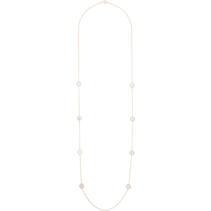 Tory Burch Miller Embellished Pendant Necklace in White | Lyst