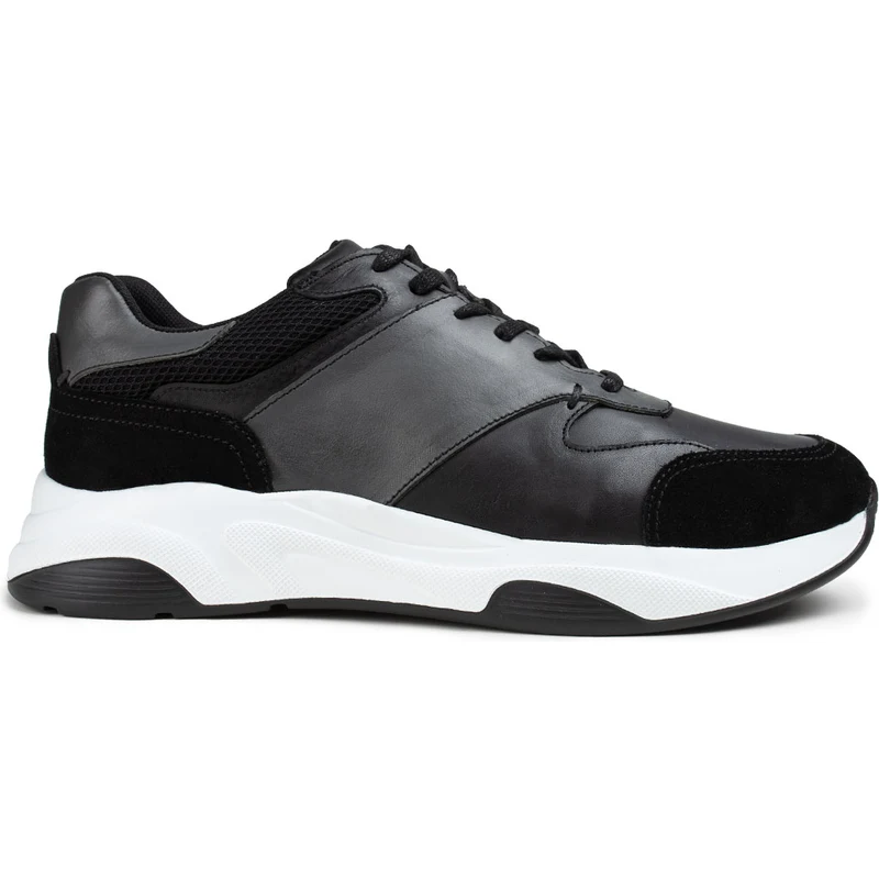 Deery Hakiki Deri Siyah Sneaker Erkek Ayakkabı 01718MSYHT01