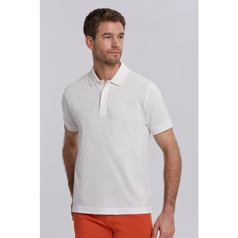 Hemington Pike Örgü Beyaz Polo Yaka T-Shirt TZ7672 Hemington Pike Örgü Beyaz Polo Yaka T-Shirt TZ7672